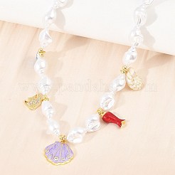 Colliers pendentifs animaux marins en laiton océan&nbsp;KK-CBA4547-03B-G