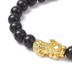Set di braccialetti elastici in ossidiana naturale&nbsp;BJEW-JB12183