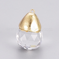 Facettierten Glas-Anhänger&nbsp;GLAA-G071-01G
