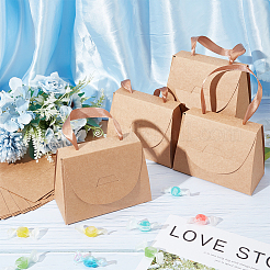 Faltbare Geschenkbox für Süßigkeiten aus Kraftpapier&nbsp;LS-CON-WH0094-24B