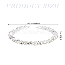 1 bracelet manchette en alliage de strass pour femme&nbsp;BJEW-LP0012-02P