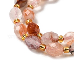 Fili di perle di quarzo ferruginoso naturale&nbsp;G-H297-C13-01