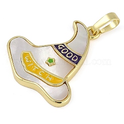 Pendentifs en laiton et émail plaqués en rack pour Halloween&nbsp;KK-U032-10C-G