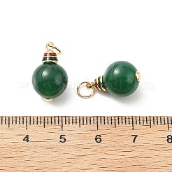 Natürlicher grüner Onyx-Achat (gefärbt und erhitzt) runde Anhänger&nbsp;KK-L237-019G