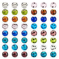 64pcs 16 Arten handgemachte Bunte Malerei-Perlen&nbsp;LAMP-TA0001-59B