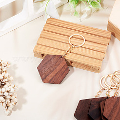 Porte-clés pendentifs en bois de noyer&nbsp;KEYC-TAC0034-06C