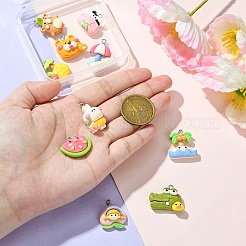 10pcs 10 Arten undurchsichtige Harzanhänger&nbsp;FIND-YW0005-72