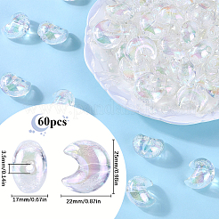 60 Stück transparente Acrylperlen mit UV-Beschichtung&nbsp;PACR-SP0001-01