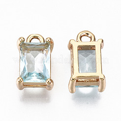 Messing Glas Strass Anhänger&nbsp;GLAA-S179-21H-RS