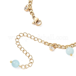 Fußkettchen aus gedrehter Kette mit runder Quaste aus 304 Edelstahl für Frauen&nbsp;AJEW-AN00698-02