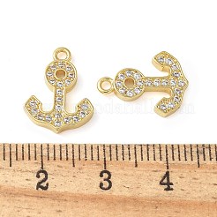 Breloques en laiton avec zircone cubique de micro pave&nbsp;KK-C086-12G-02