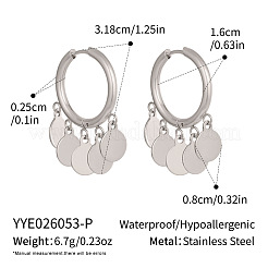 Orecchini pendenti a cerchio in acciaio inossidabile 304 da donna&nbsp;RN4149-3