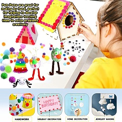 1150 Stück Pompom-Garn-Pom-Pom-Bälle und Wackelaugen-Cabochons.&nbsp;DIY-YW0012-27