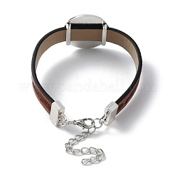 Impostazioni del braccialetto a maglie tonde piatte in lega adatte per cabochon&nbsp;FIND-M009-02AS