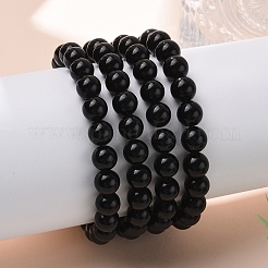 Armbänder aus natürlichen Obsidianperlen&nbsp;X-BJEW-Q692-12-8mm