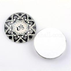 Yoga Thema Glas Cabochons&nbsp;GGLA-L011-25mm-28