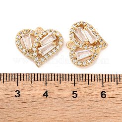 Pendenti in zirconi cubici trasparenti in micro pavè di ottone&nbsp;KK-S389-13G