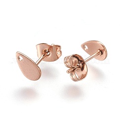Boucles d'oreilles à tige en acier inoxydable 304 avec placage ionique (IP)&nbsp;STAS-O119-11B-RG