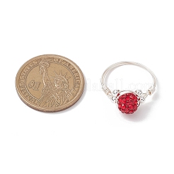 Handgefertigte Polymer Clay Strass Fingerringe für Frauen&nbsp;RJEW-JR00919