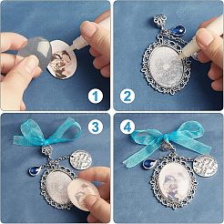 Oval & flach rund mit Wort Zinklegierung große Anhänger&nbsp;FIND-CA0004-75