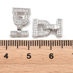Messing Micro Pave klare Zirkonia Falte über Verschlüsse&nbsp;KK-U059-68P