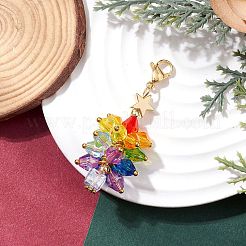 Albero di natale con decorazioni pendenti con perline di vetro a forma di stella&nbsp;HJEW-JM02551