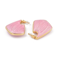 Orecchini a bottone in ottone smaltato&nbsp;EJEW-Q391-01G-04
