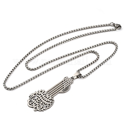 Collier avec pendentif en forme de nœud viking en acier inoxydable 201 pour homme et femme&nbsp;NJEW-S007-03P
