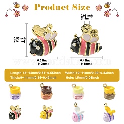 Colgantes de esmalte de aleación 8pcs 8 estilos&nbsp;ENAM-CJ0007-36
