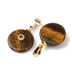 Pendentifs en œil de tigre naturel&nbsp;G-P628-03G-03