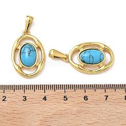 304 Edelstahl mit synthetischen türkisfarbenen Anhängern&nbsp;STAS-L309-21D-G