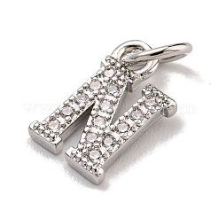 Lettre initiale en laiton avec breloques en zircone cubique&nbsp;KK-Q814-26N-P