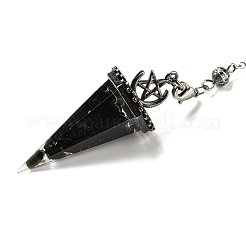 Pendenti grandi con pendolo da rabdomanzia misto con pietre preziose e resina&nbsp;G-H293-02P