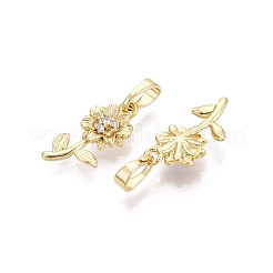 Pendenti in zirconi cubici trasparenti in micro pavè di ottone&nbsp;KK-Q073-02G
