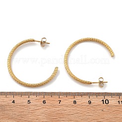 Orecchini a bottone a forma di C in acciaio inossidabile 304&nbsp;EJEW-R017-03G-04