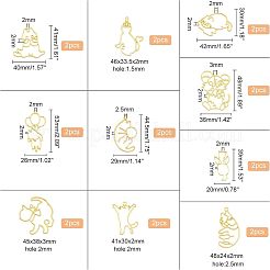 20 Stück 10 Stil Legierung offene Rückseite Lünette große Anhänger&nbsp;FIND-OC0001-57