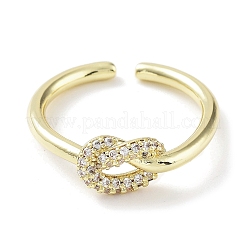 Offene Ringe aus Messing mit Mikropavé-Beschichtung und klaren kubischen Zirkonia&nbsp;RJEW-D020-10G