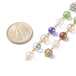 Chaînes de perles de verre électroplaqué à la main&nbsp;AJEW-JB01099