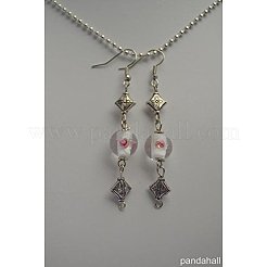 Ganci per orecchini in ottone nichelato argento da 19 mm in un'unica scatola per creazione di gioielli&nbsp;KK-PH0015-01S-NF