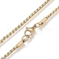 Collane a catena intrecciata in acciaio inossidabile 304&nbsp;NJEW-D285-22