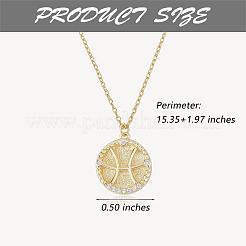 925 argent sterling 12 constellation collier or horoscope signe du zodiaque collier rond pendentif astrologie collier avec zircons bijoux d'anniversaire cadeau pour femmes hommes&nbsp;JN1089B