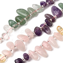 Chakra natürliche Amethyst & Rosenquarz & Quarzkristall & Citrin & grüne Aventurin Perlenstränge&nbsp;G-Z091-A11