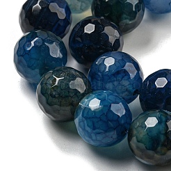 Chapelet de perles en agate veinées de dragon naturel à facettes&nbsp;G-F447-12mm-L06