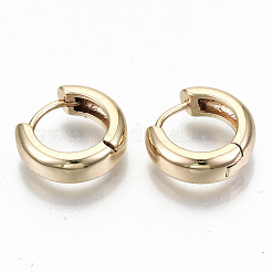Latón pendientes de aro Huggie&nbsp;KK-T062-46G-NF