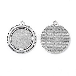 Tibetischen Stil Anhänger cabochon Fassungen mit antiken metallic Farbe und erhöht Skulptur sind voller Retro-Stil&nbsp;X-TIBEP-O006-19AS