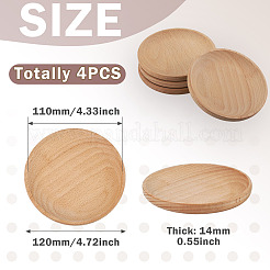 4 tapis de tasse en bois.&nbsp;AJEW-MB0001-18B