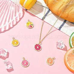 5 pièces 5 couleurs pendentifs en laiton émaillé&nbsp;KK-CJ0004-35