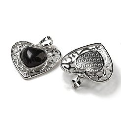 Pendenti a forma di cuore d'amore con ametista naturale e pesca&nbsp;G-G158-01N