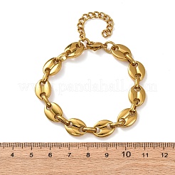 Bracelets à chaîne en acier inoxydable 304 en forme de grain de café pour femmes&nbsp;BJEW-F536-16G