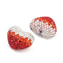 Perline di strass in argilla polimerica a forma di cuore con colori sfumati&nbsp;CLAY-NH0002-03E